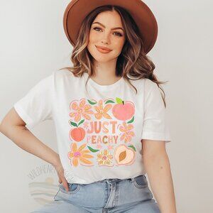 Just Peachy Graphic T-shirt, Peachy Shirt, Summer Shirt, Vacation T-shirt